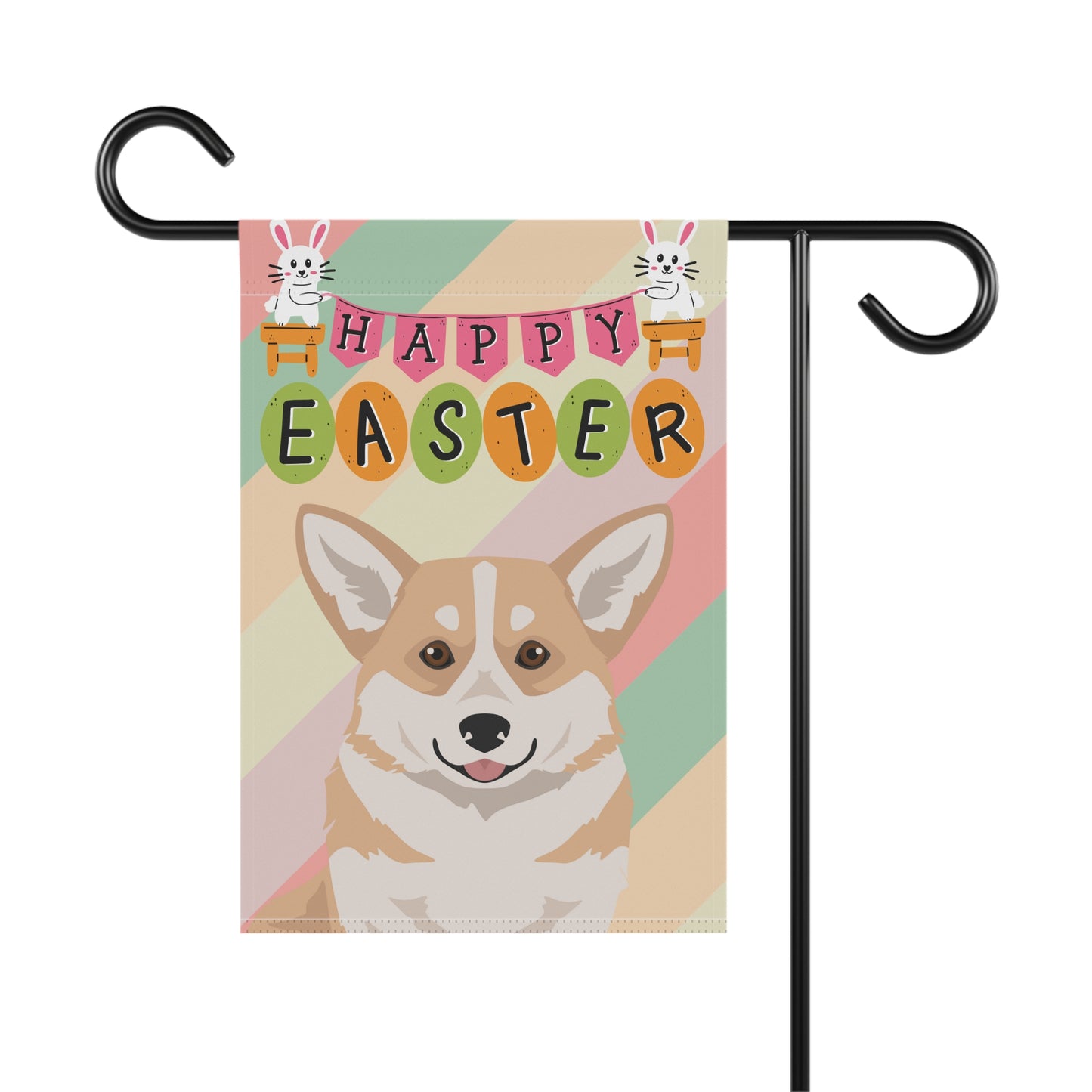 Pembroke Welsh Corgi Dog Easter Garden Flag