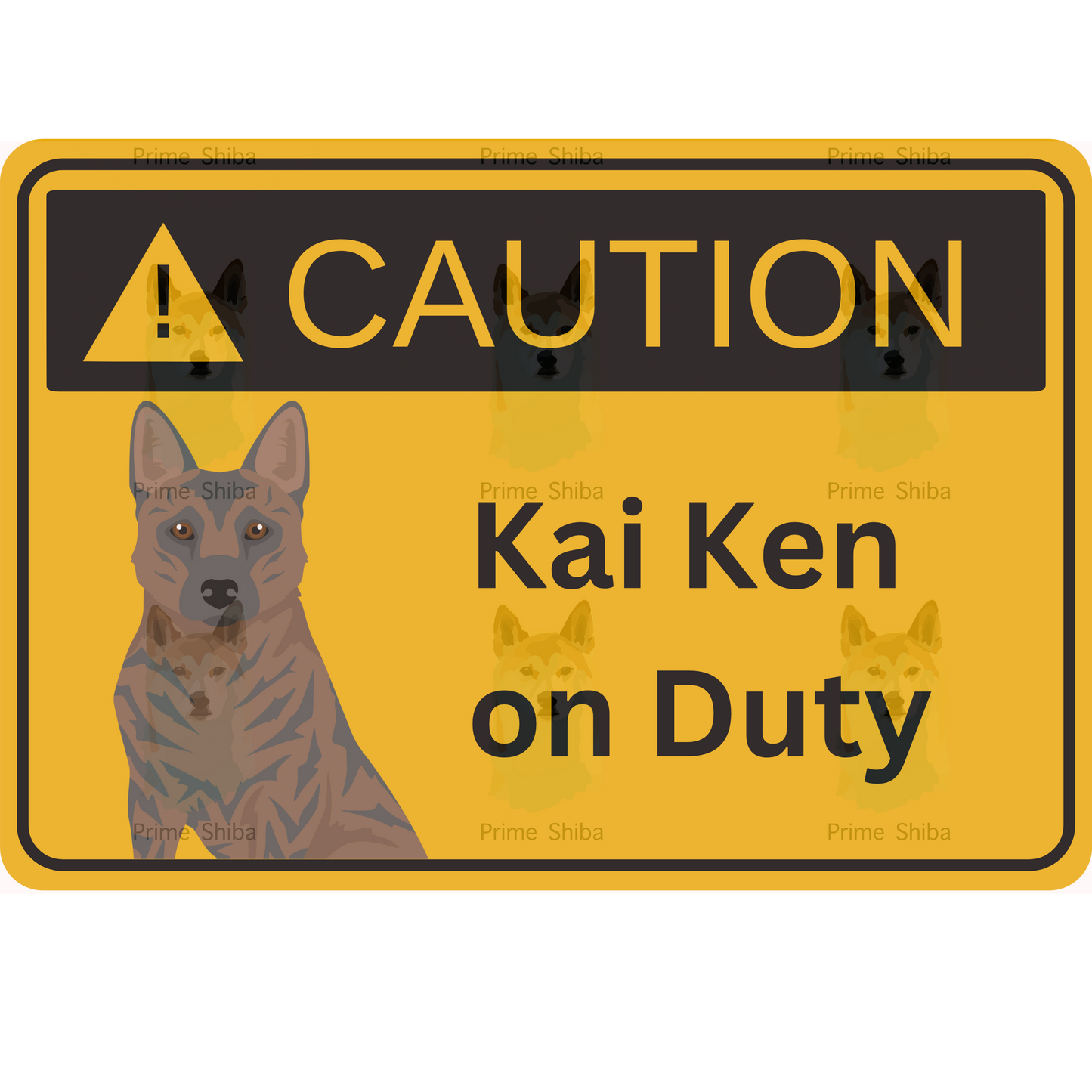 Kai Ken Dog 5in Transparent Caution Sticker