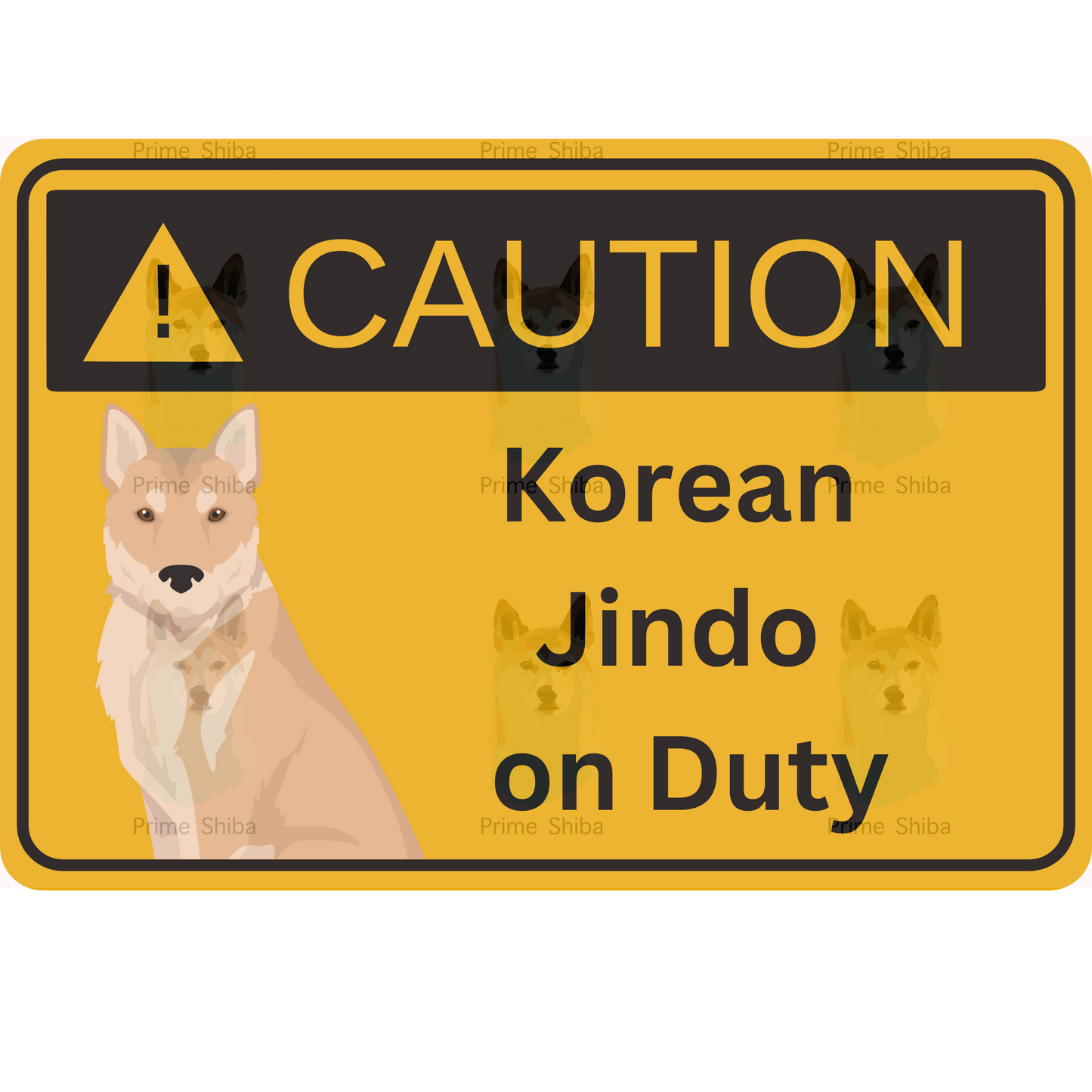 Korean Jindo Dog 5in Transparent Caution Sticker