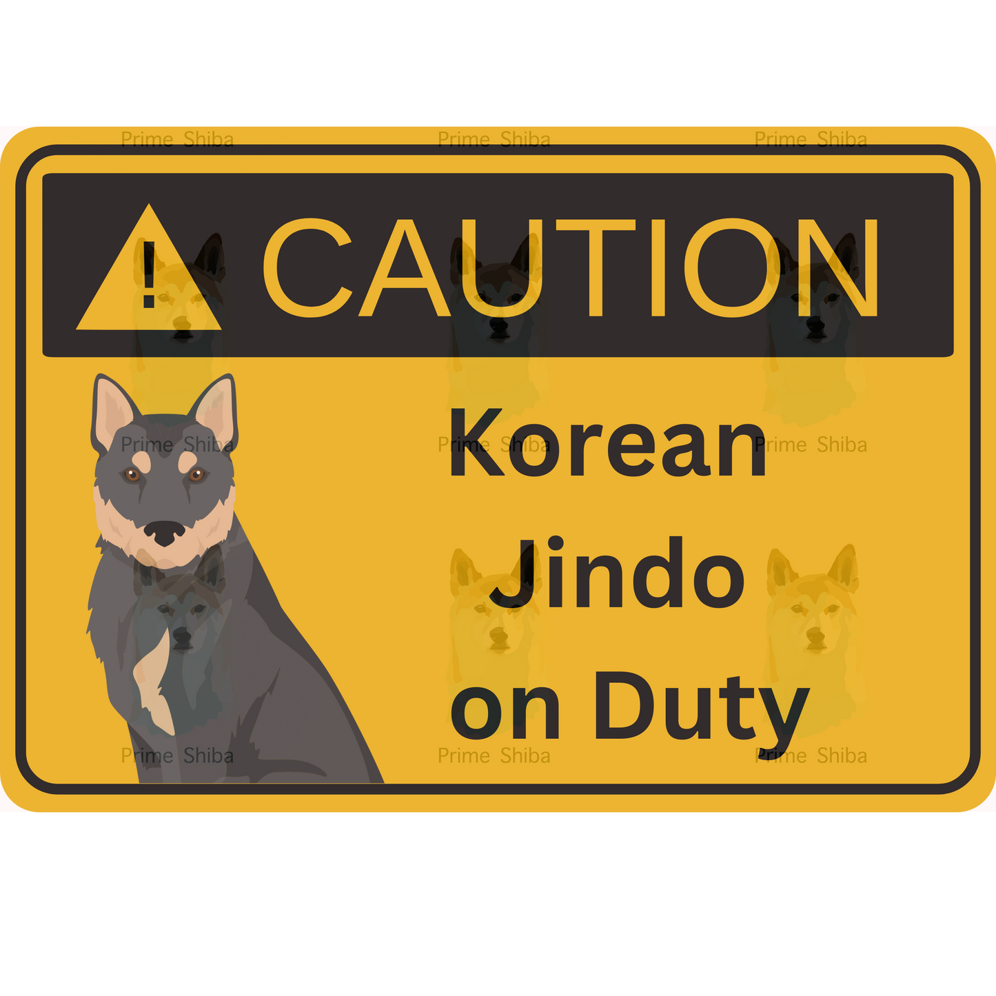 Korean Jindo Dog 5in Transparent Caution Sticker