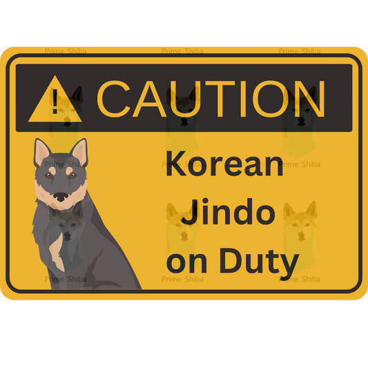 Korean Jindo Dog 5in Transparent Caution Sticker