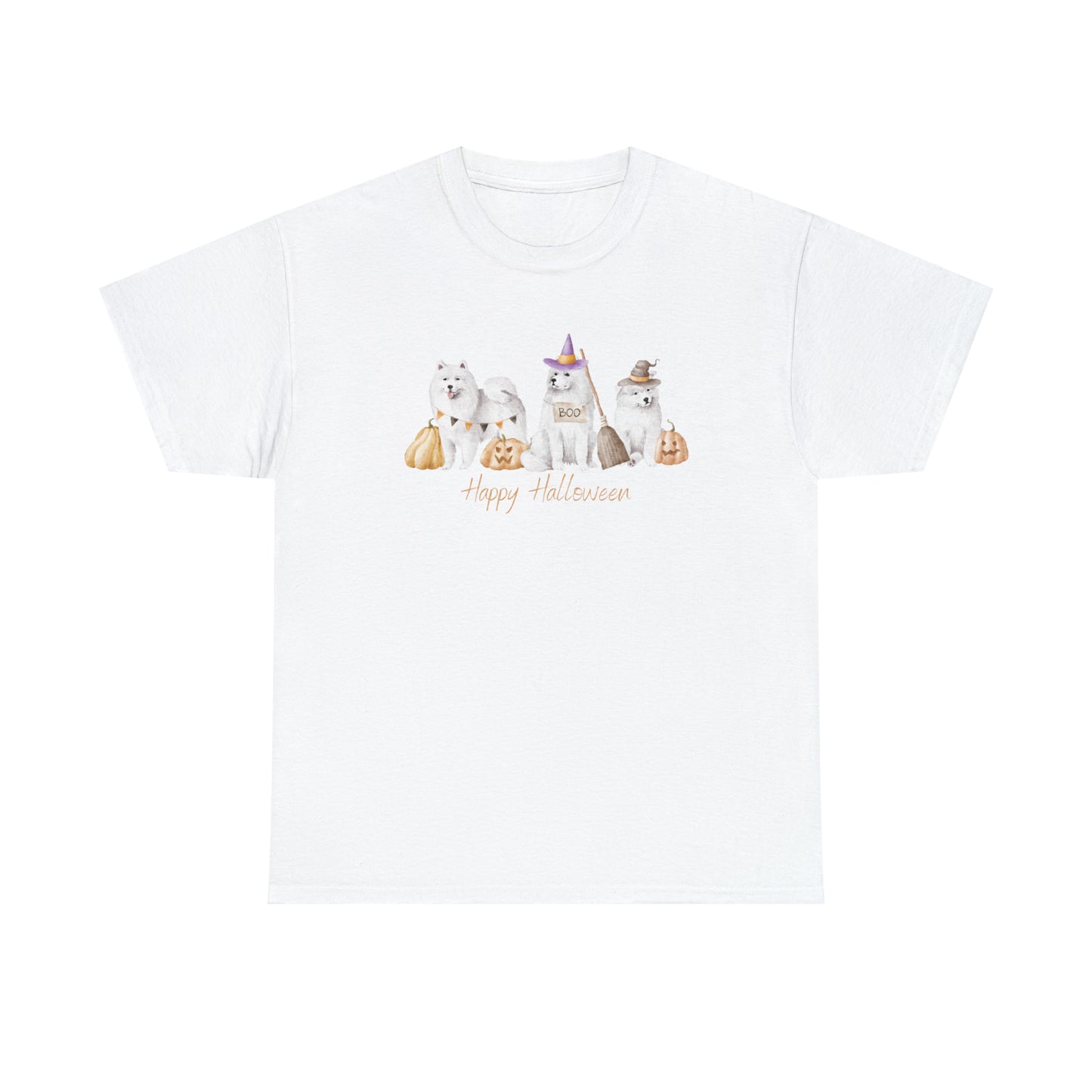 Samoyed Dog Halloween Unisex Heavy Cotton Tee