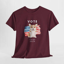 Load image into Gallery viewer, Pembroke Welsh Corgi Dog Vote 2024, Election Unisex Heavy Cotton Tee, Dog Mom Gift, AKC
