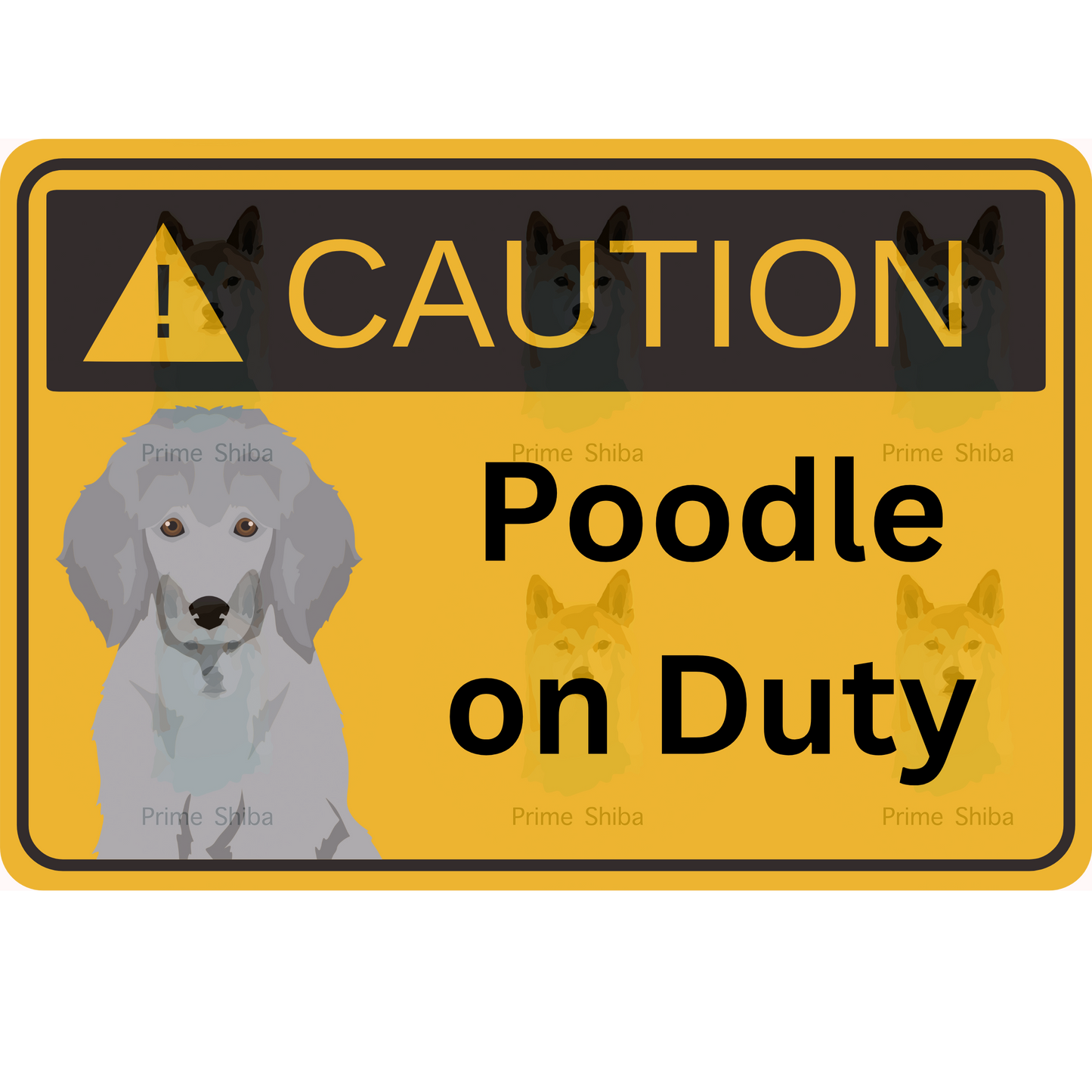 Poodle Dog 5in Transparent Caution Sticker