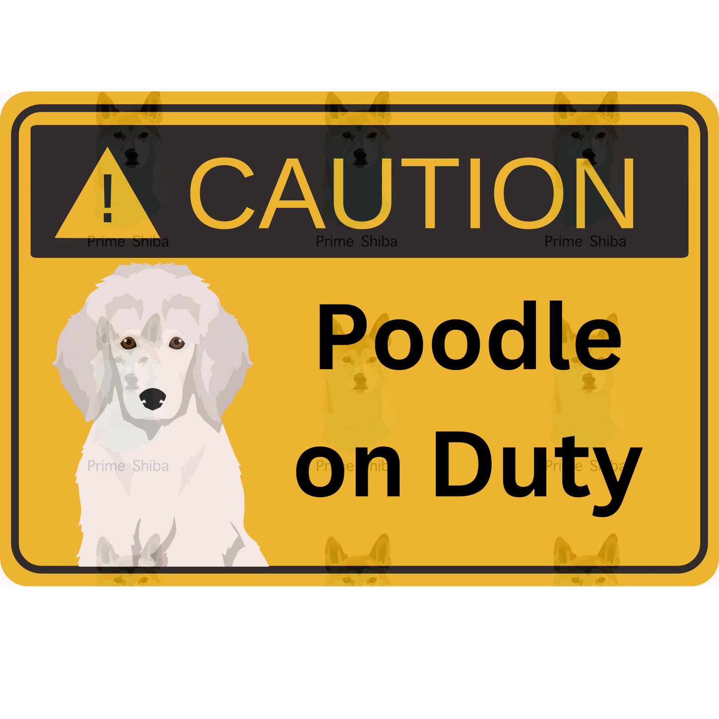 Poodle Dog 5in Transparent Caution Sticker