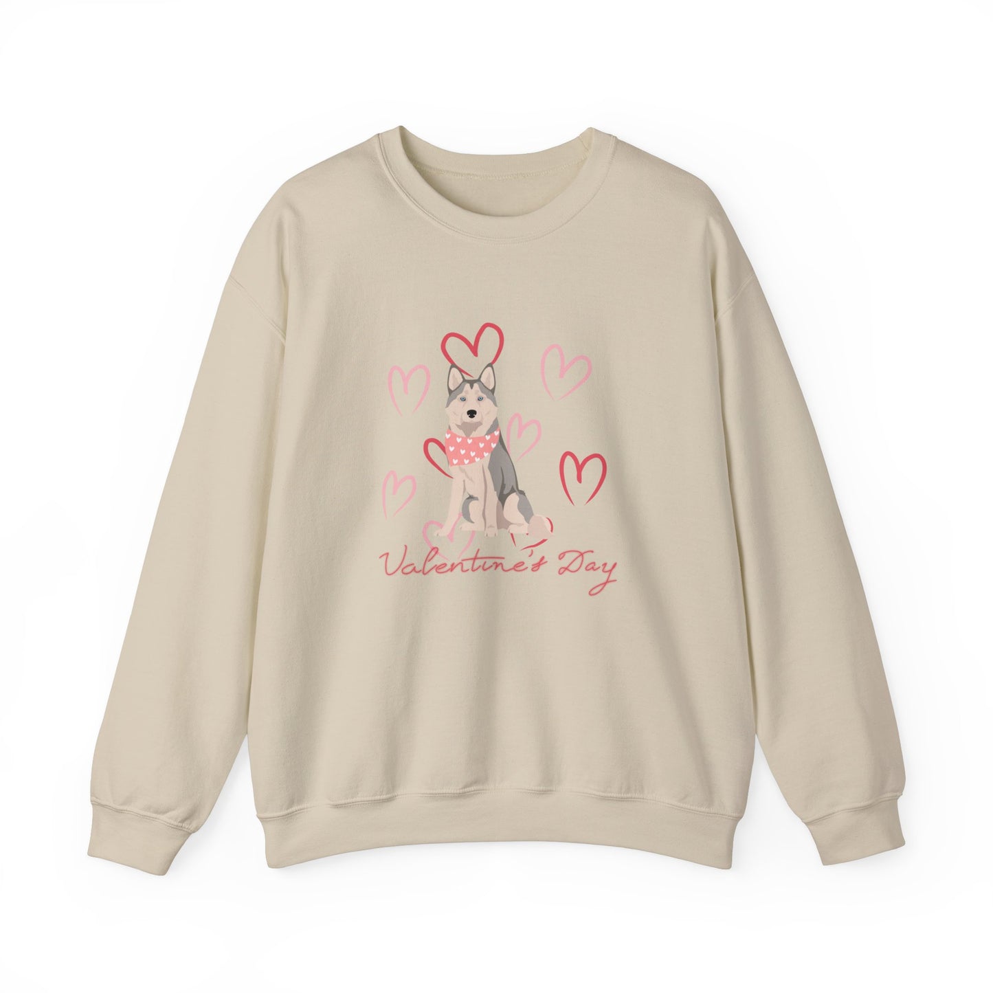 Alaskan Husky Dog Valentines Day Unisex Heavy Blend Crewneck Sweatshirt