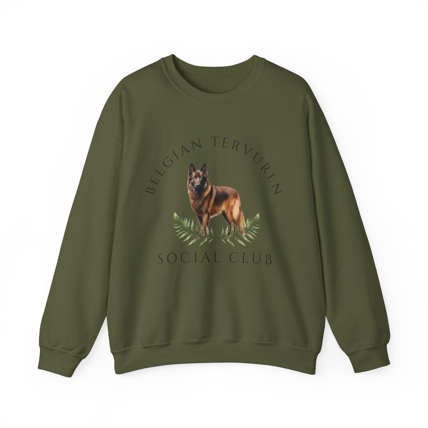 Belgian Tervuren Dog Social Club Unisex Heavy Blend Crewneck Sweatshirt, Belgian Dog Mom Gift