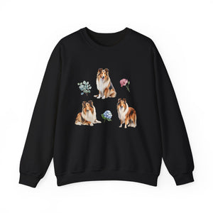 Collie Dog Cottage core Unisex Heavy Blend Crewneck Sweatshirt, Collie Mom, Collie Gift, Collie Lover