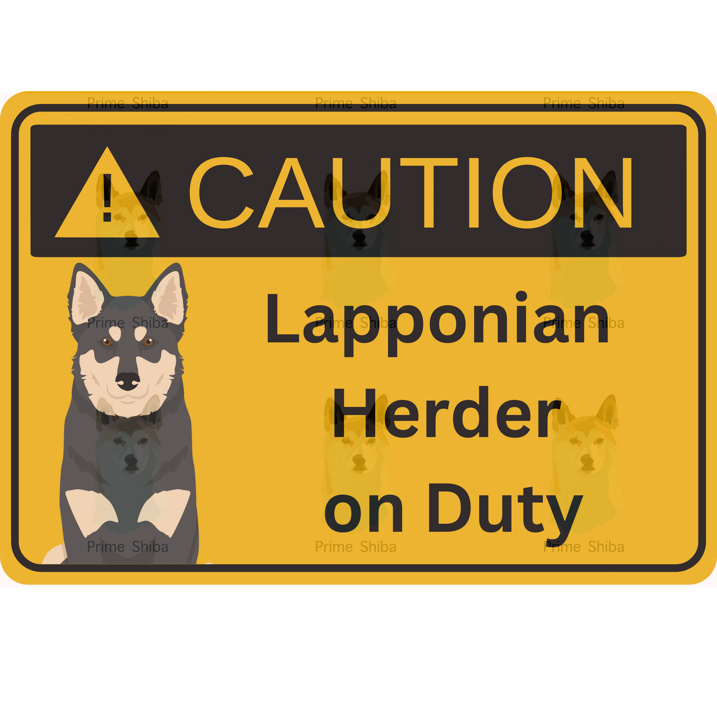 Lapponian Herder Dog 5in Transparent Caution Sticker