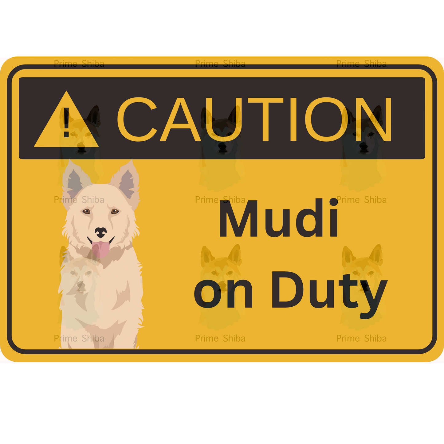 Mudi Dog 5in Transparent Caution Sticker