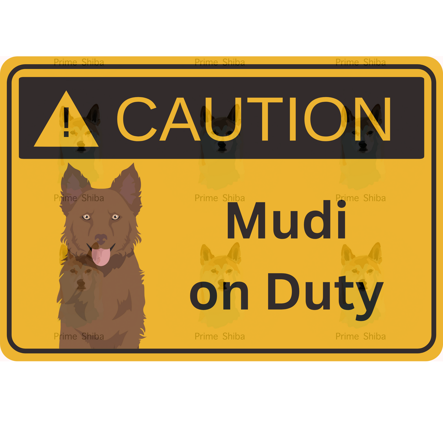 Mudi Dog 5in Transparent Caution Sticker