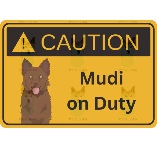 Mudi Dog 5in Transparent Caution Sticker