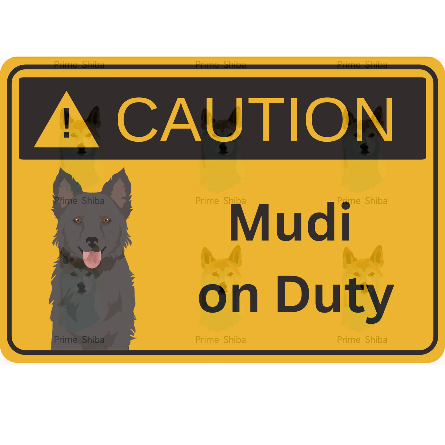 Mudi Dog 5in Transparent Caution Sticker