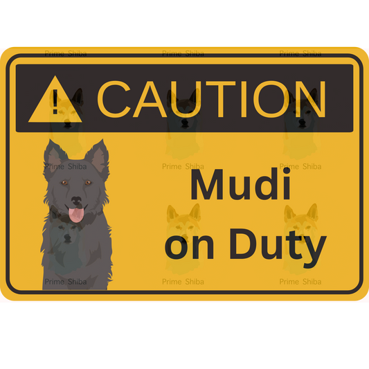 Mudi Dog 5in Transparent Caution Sticker