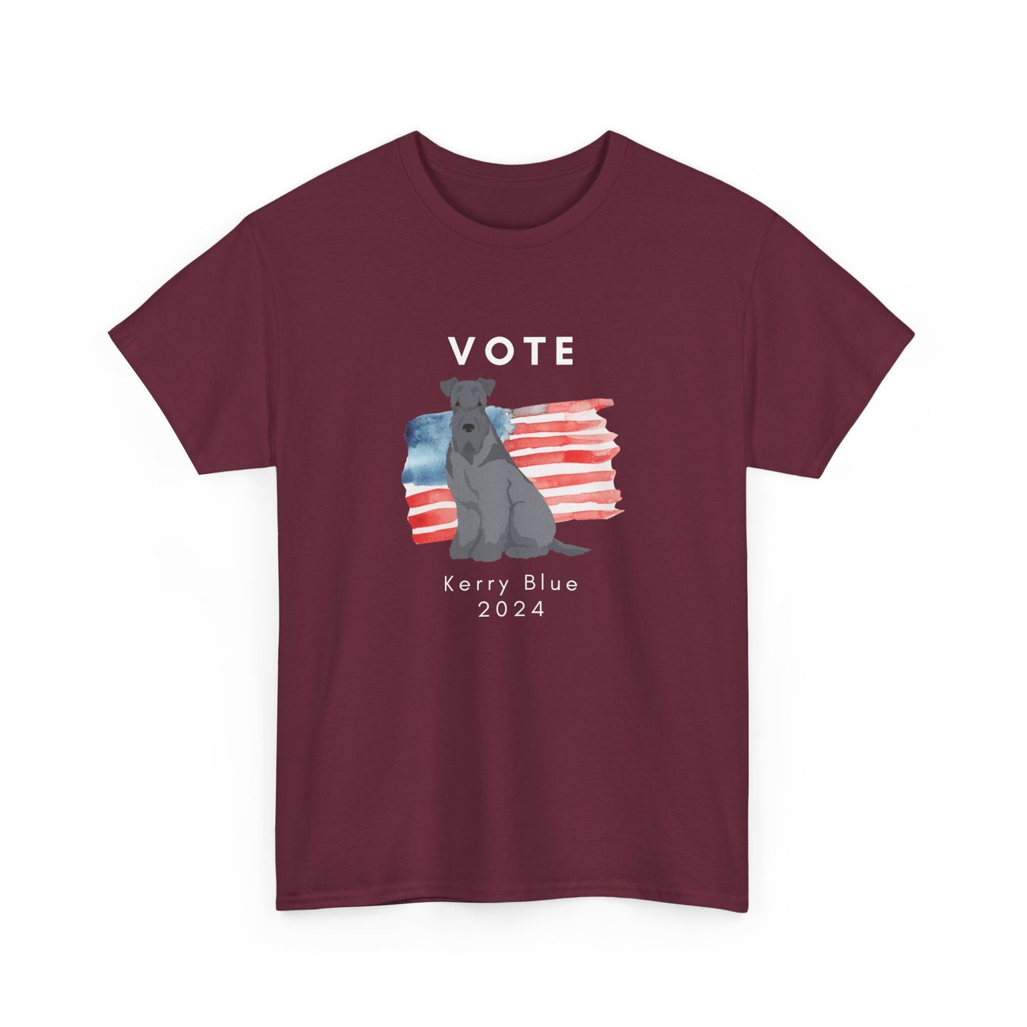 Kerry Blue Terrier Dog Vote 2024, Election Unisex Heavy Cotton Tee, Dog Mom Gift, AKC