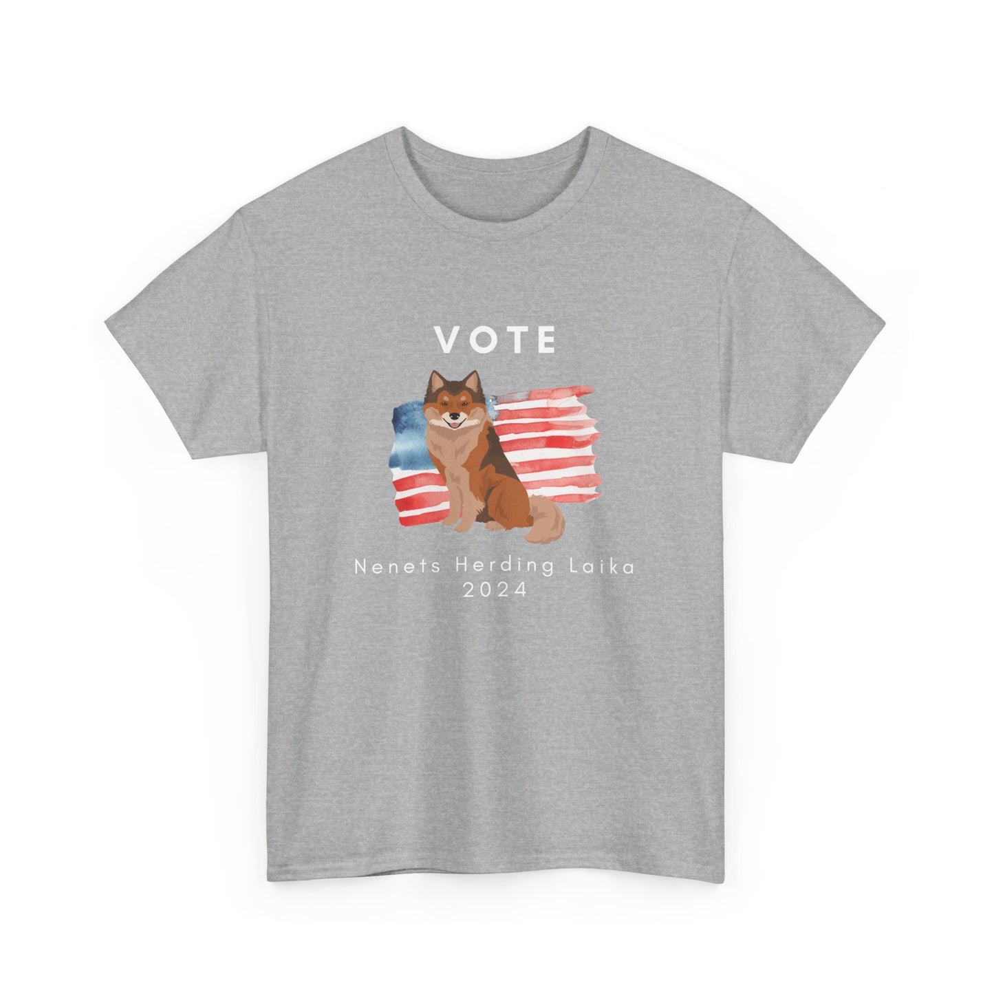 Nenets Herding Laika Dog Vote 2024, Election Unisex Heavy Cotton Tee, Dog Mom Gift, AKC