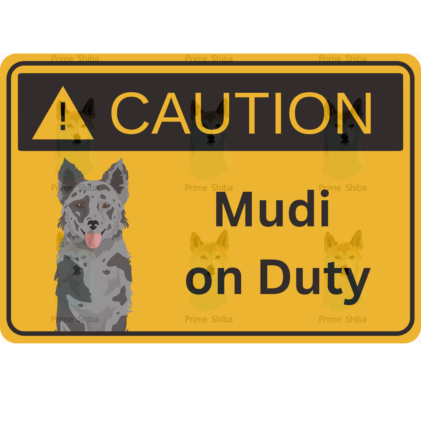 Mudi Dog 5in Transparent Caution Sticker