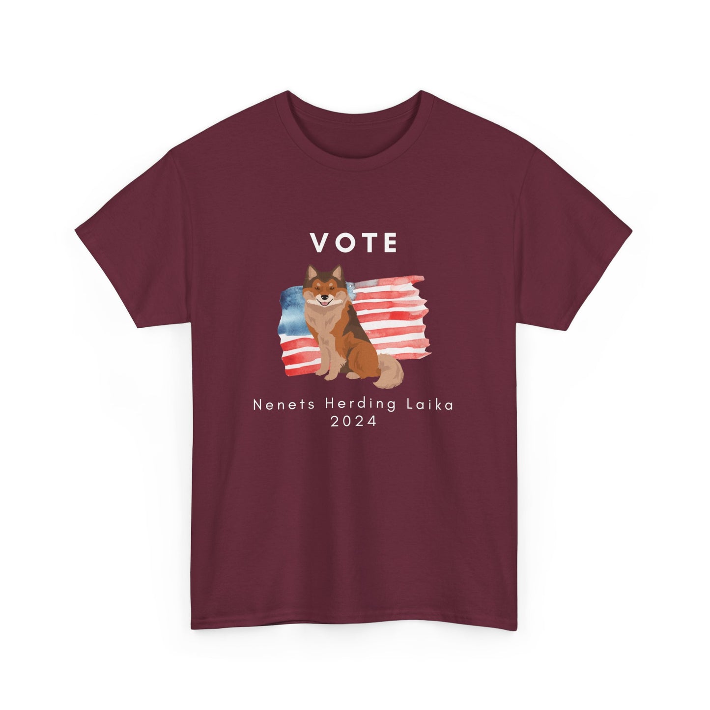 Nenets Herding Laika Dog Vote 2024, Election Unisex Heavy Cotton Tee, Dog Mom Gift, AKC