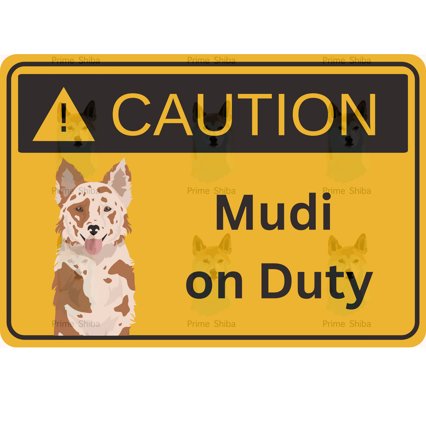 Mudi Dog 5in Transparent Caution Sticker