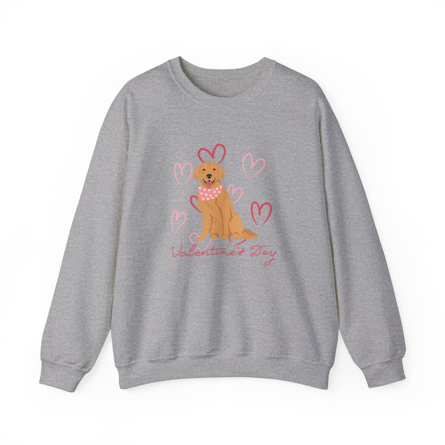 Golden Retriever Dog Valentines Day Unisex Heavy Blend Crewneck Sweatshirt