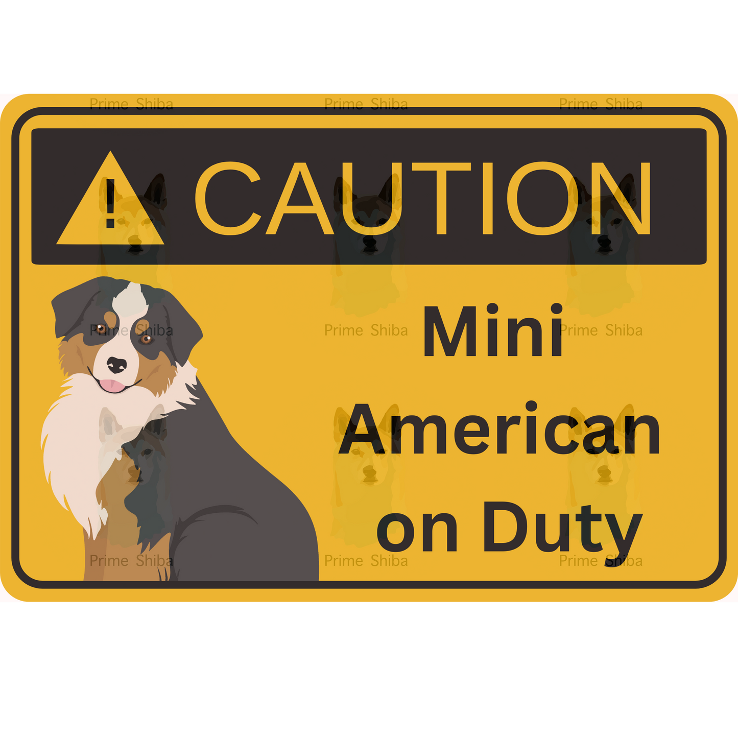 Mini American Shepherd Dog 5in Transparent Caution Sticker