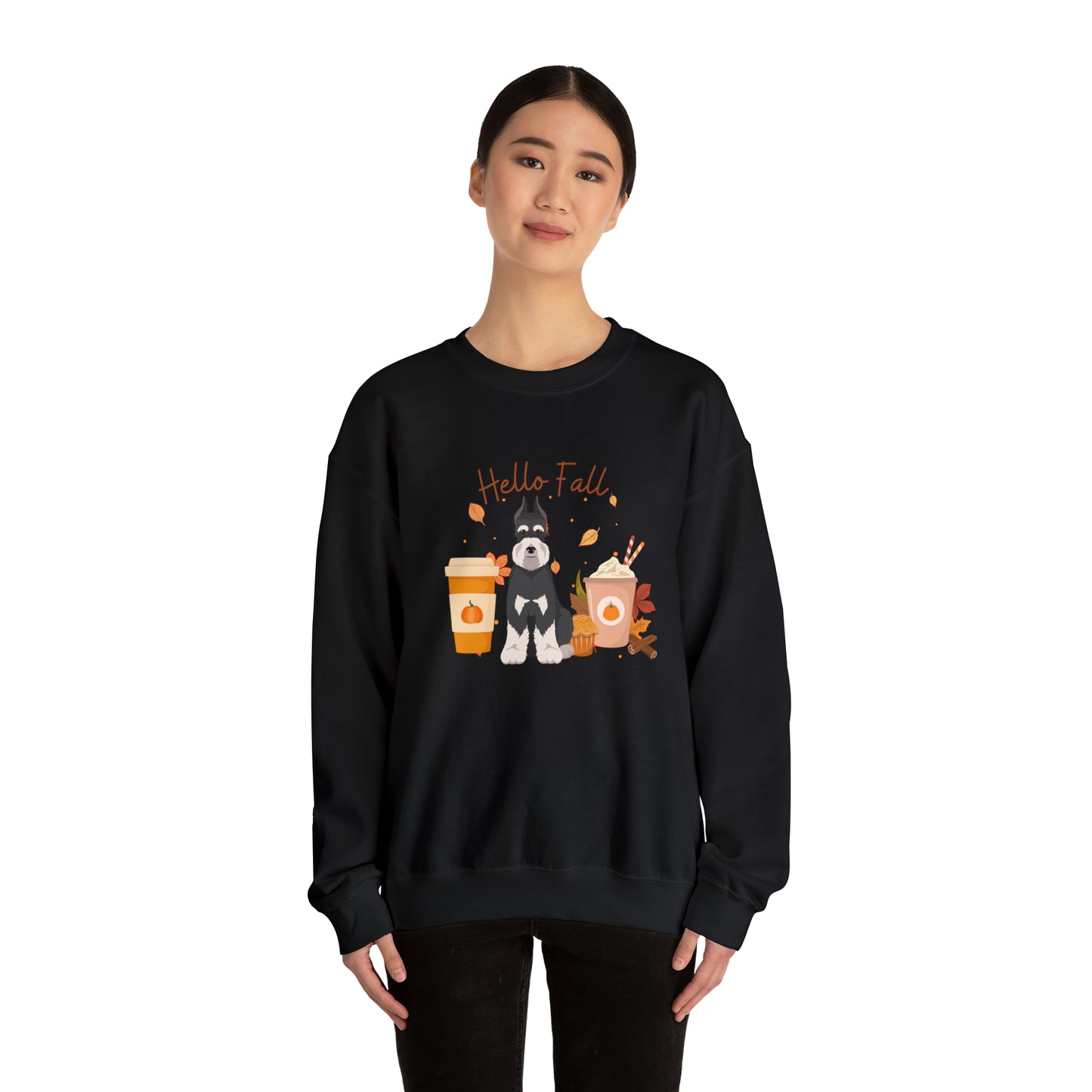 Schnauzer Dog Fall Halloween Unisex Heavy Blend Crewneck Sweatshirt