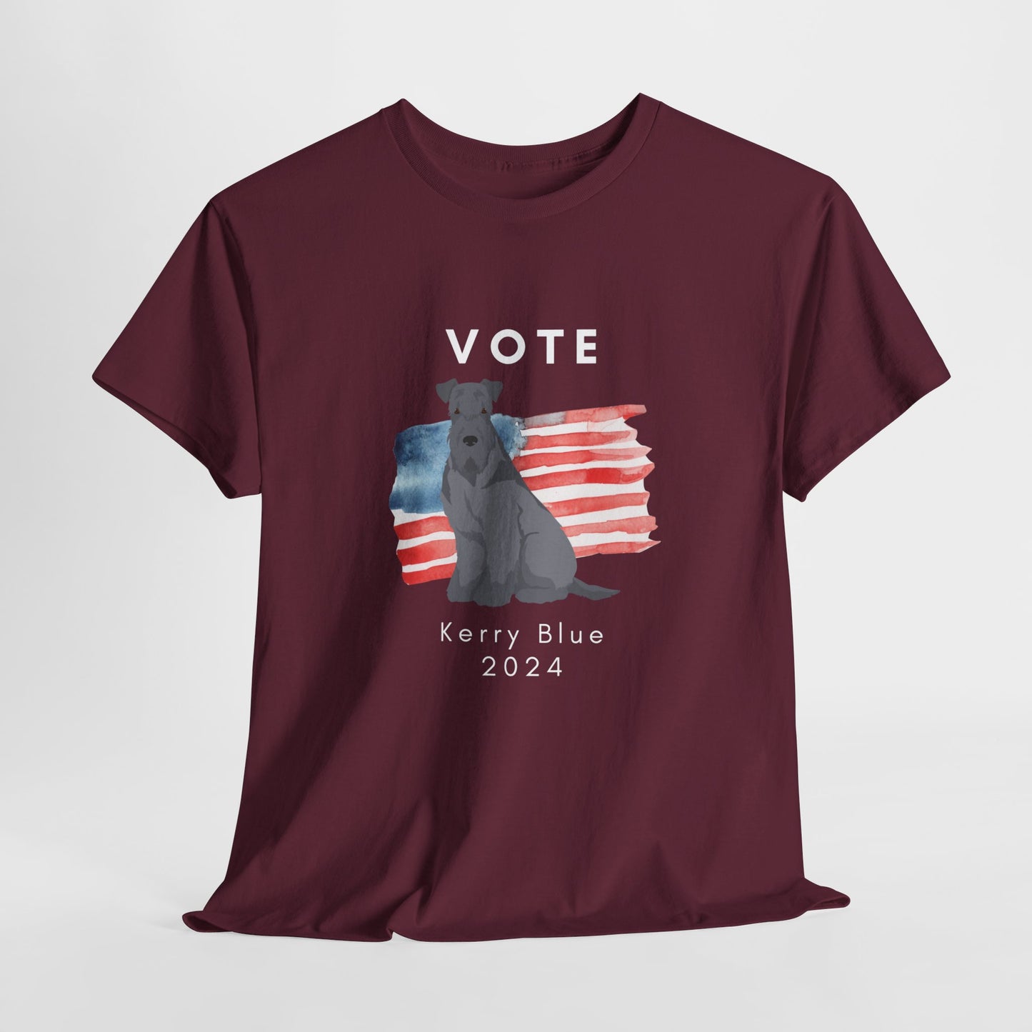 Kerry Blue Terrier Dog Vote 2024, Election Unisex Heavy Cotton Tee, Dog Mom Gift, AKC