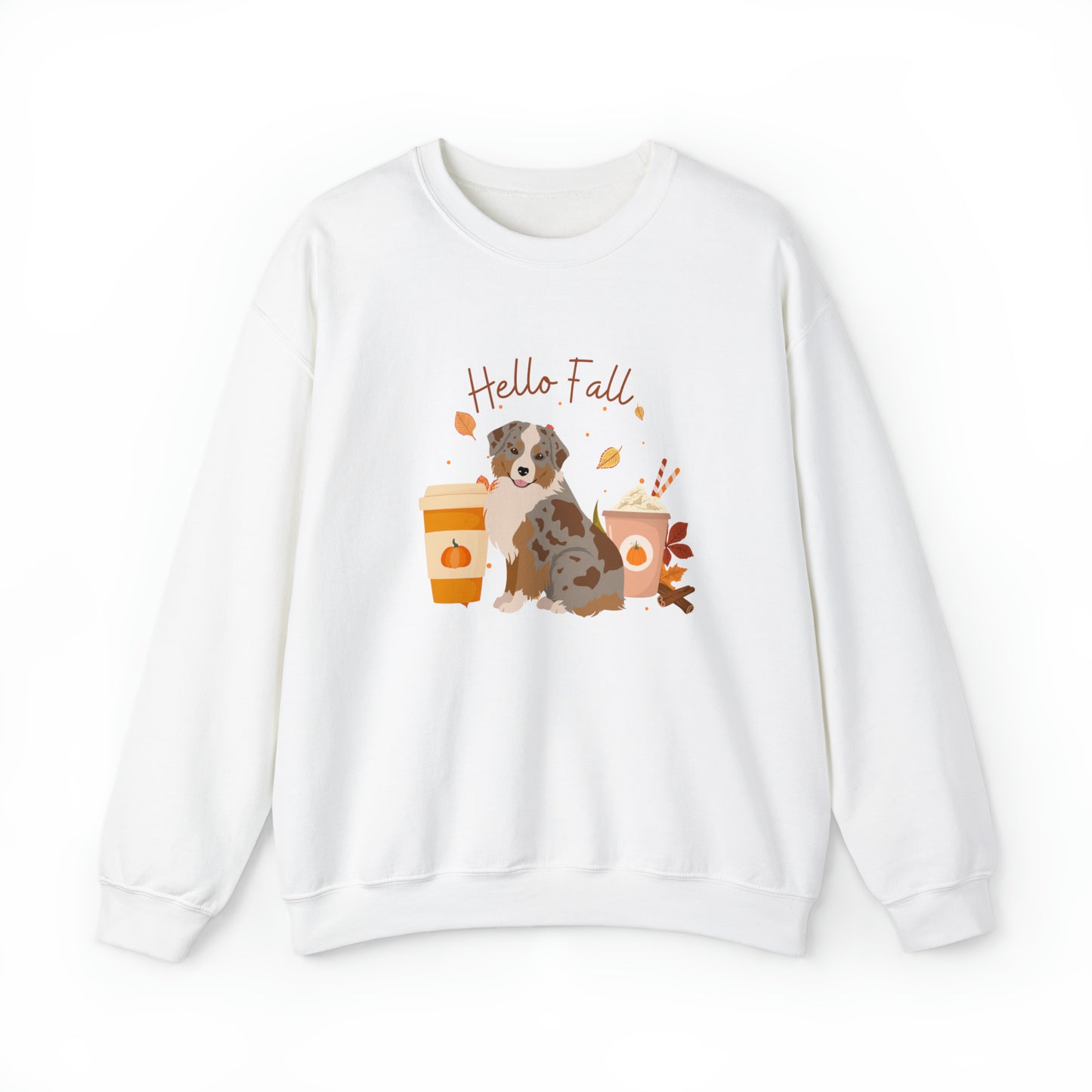 Miniature Australian Shepherd Dog Fall Halloween Unisex Heavy Blend Crewneck Sweatshirt