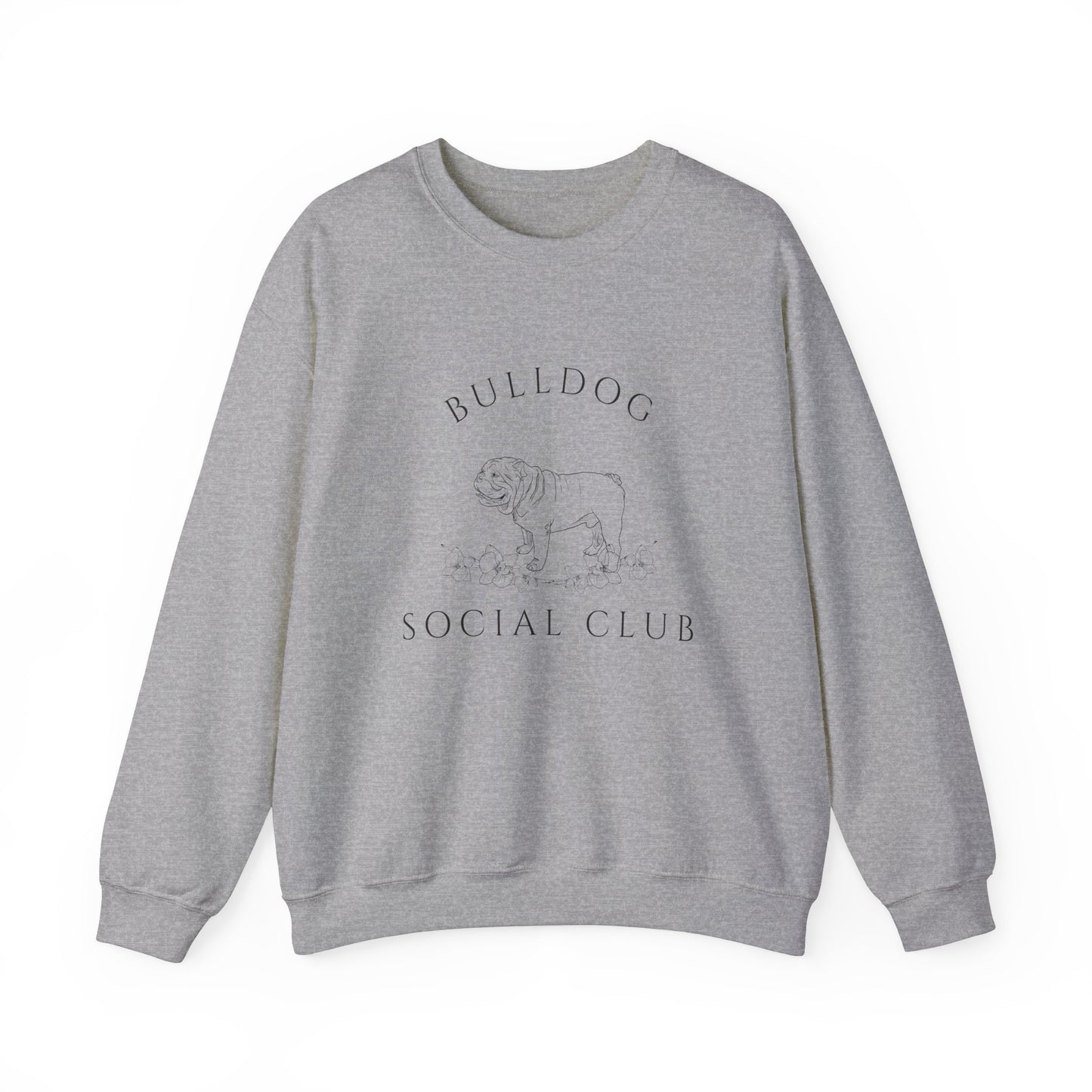 Bulldog Dog Social Club Unisex Heavy Blend Crewneck Sweatshirt, Bulldog Dog Mom Gift