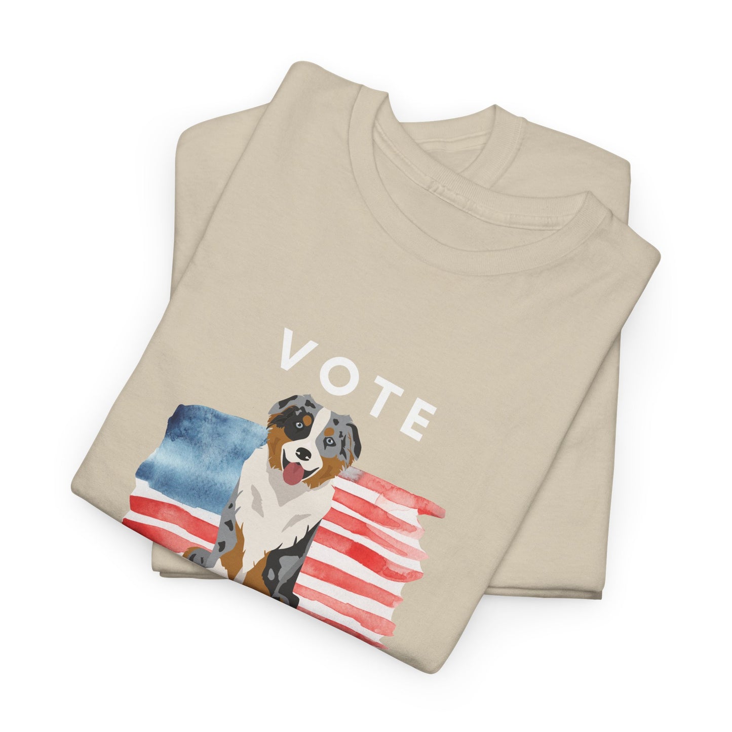 Australian Shepherd Dog Vote 2024, Election Unisex Heavy Cotton Tee, Dog Mom Gift, AKC