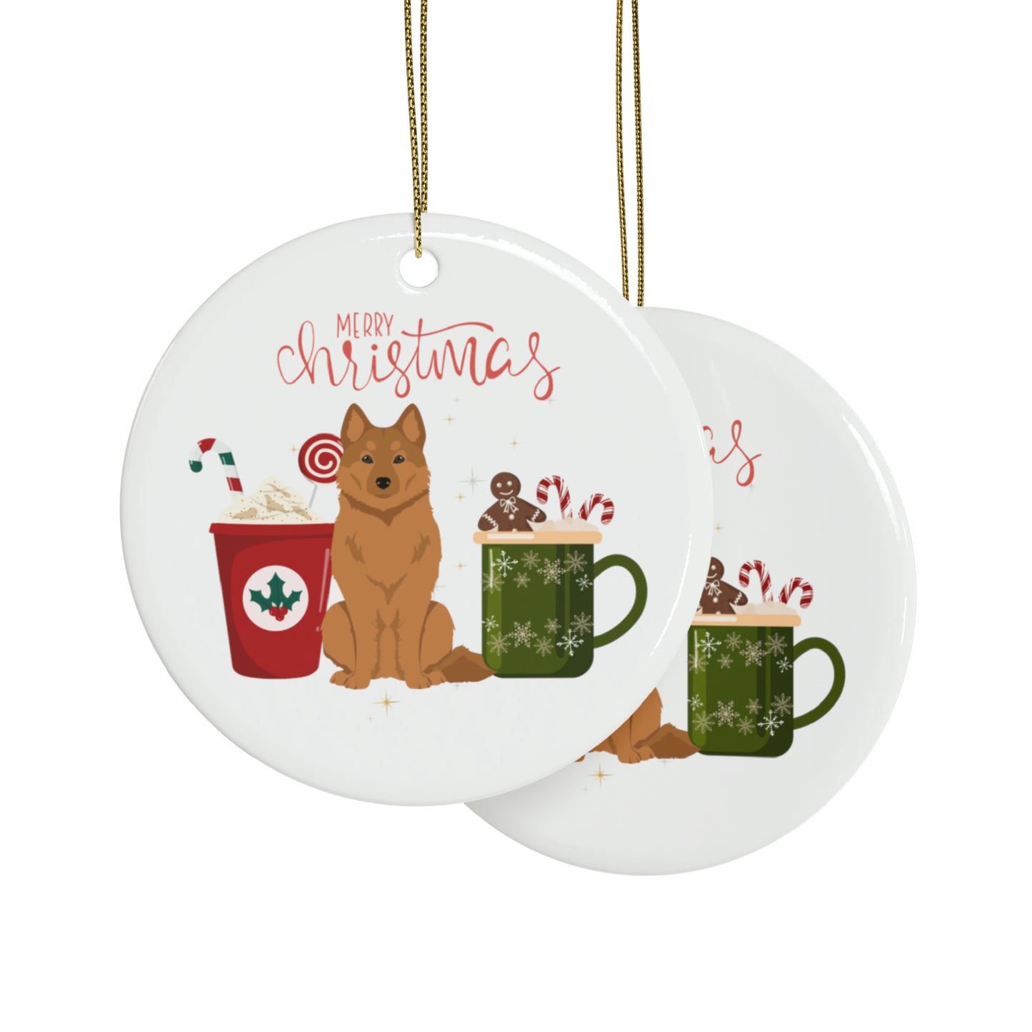 Finnish Spitz Dog Ceramic Ornament