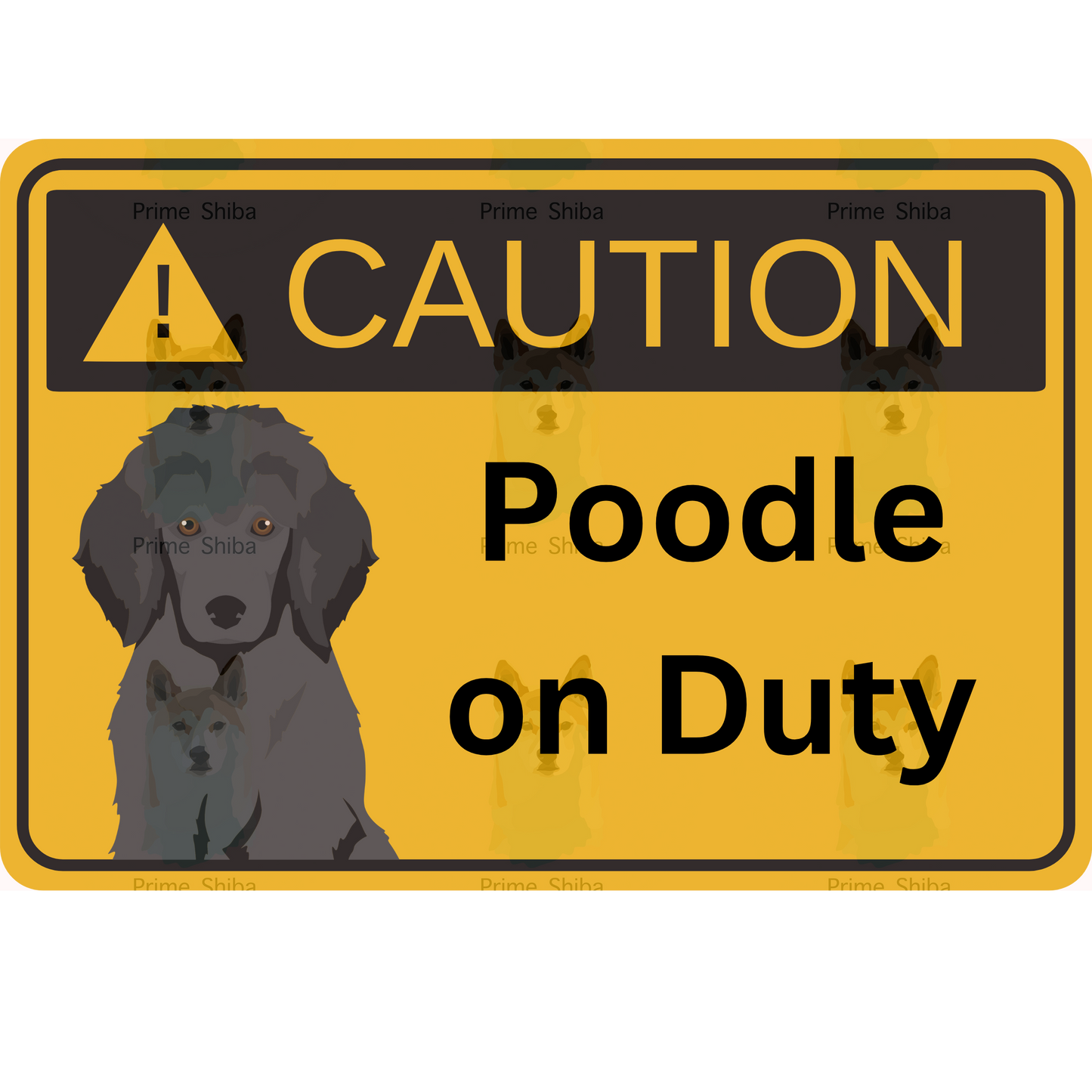 Poodle Dog 5in Transparent Caution Sticker