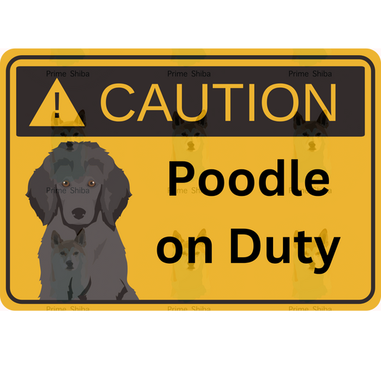 Poodle Dog 5in Transparent Caution Sticker