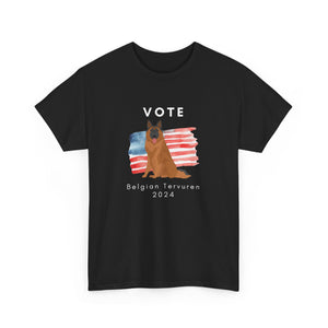 Belgian Tervuren Dog Vote 2024, Election Unisex Heavy Cotton Tee, Dog Mom Gift, AKC