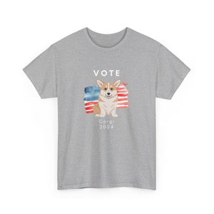 Pembroke Welsh Corgi Dog Vote 2024, Election Unisex Heavy Cotton Tee, Dog Mom Gift, AKC