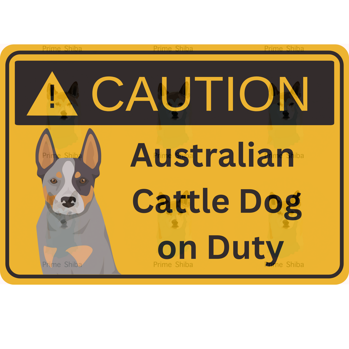 Australian Cattle Dog 5in Transparent Caution Sticker