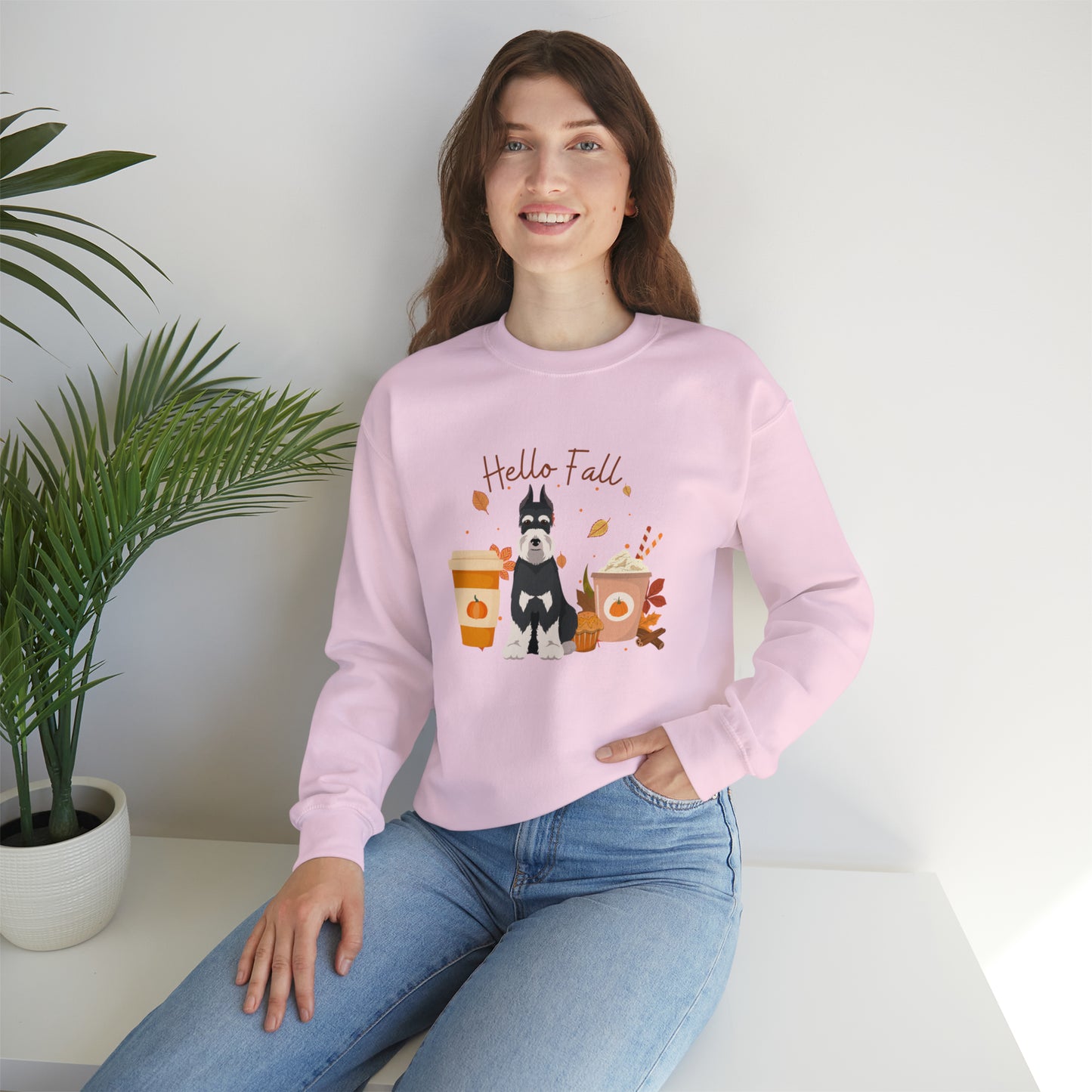 Schnauzer Dog Fall Halloween Unisex Heavy Blend Crewneck Sweatshirt