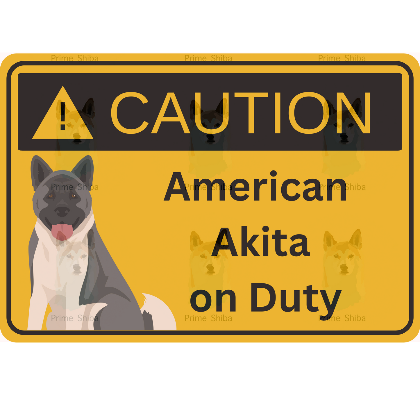 American Akita Dog 5in Transparent Caution Sticker