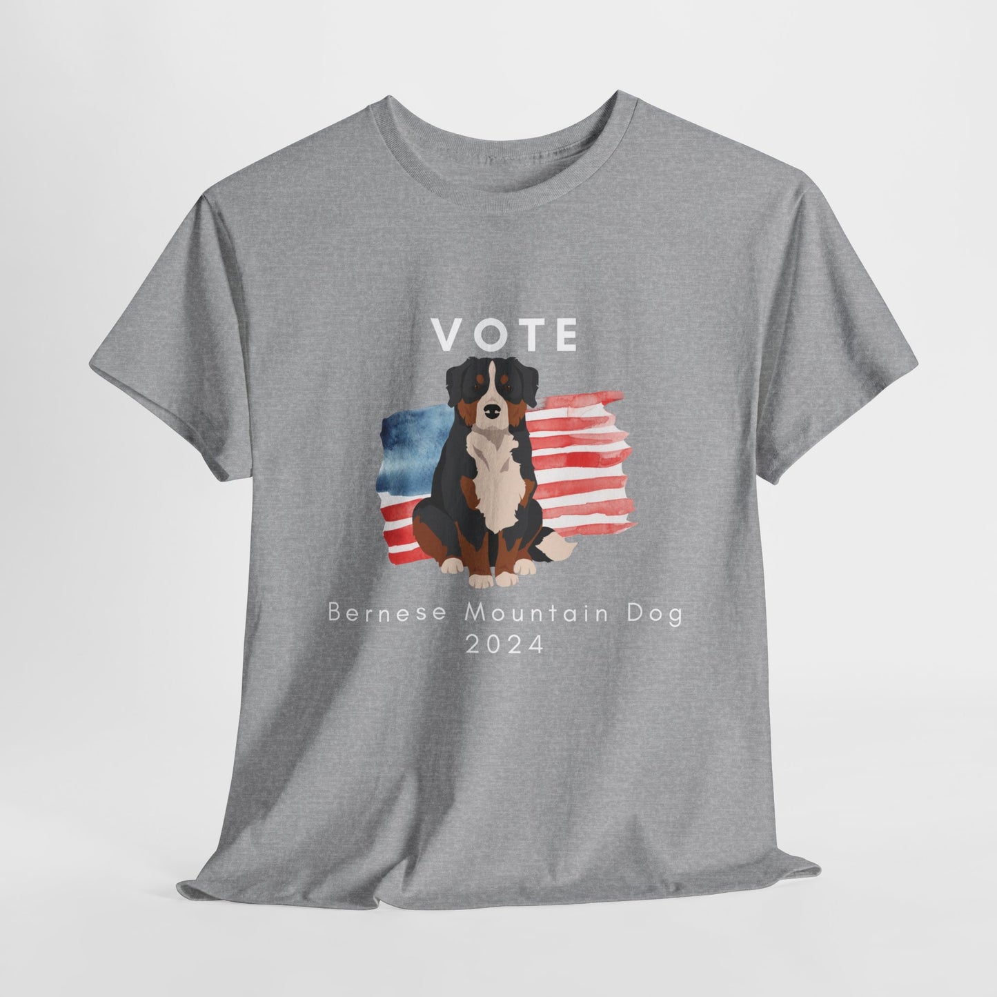 Bernese Mountain Dog Vote 2024, Election Unisex Heavy Cotton Tee, Dog Mom Gift, AKC