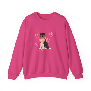 Collie Dog Valentines Day Unisex Heavy Blend Crewneck Sweatshirt