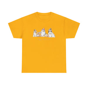 Shetland Sheepdog Dog Halloween Unisex Heavy Cotton Tee