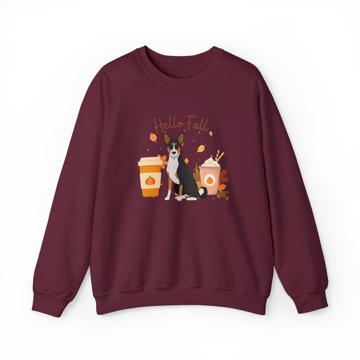 Basenji Dog Fall Halloween Unisex Heavy Blend Crewneck Sweatshirt