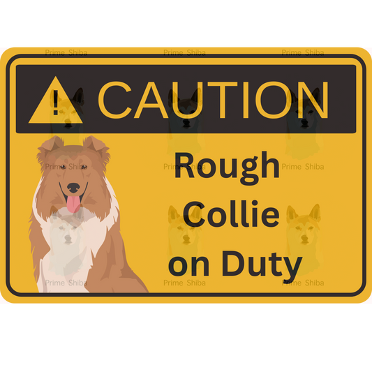 Rough Collie Dog 5in Transparent Caution Sticker