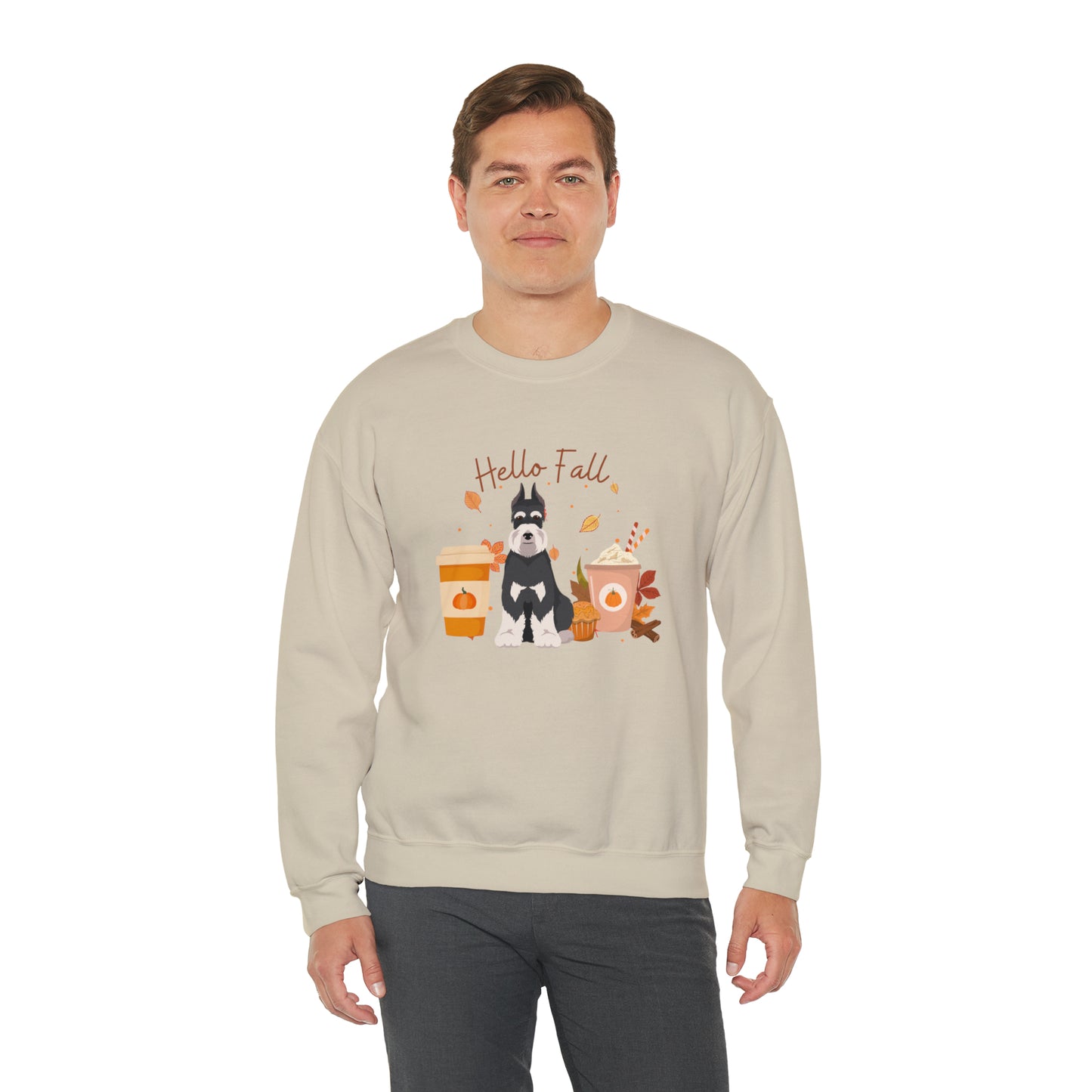 Schnauzer Dog Fall Halloween Unisex Heavy Blend Crewneck Sweatshirt