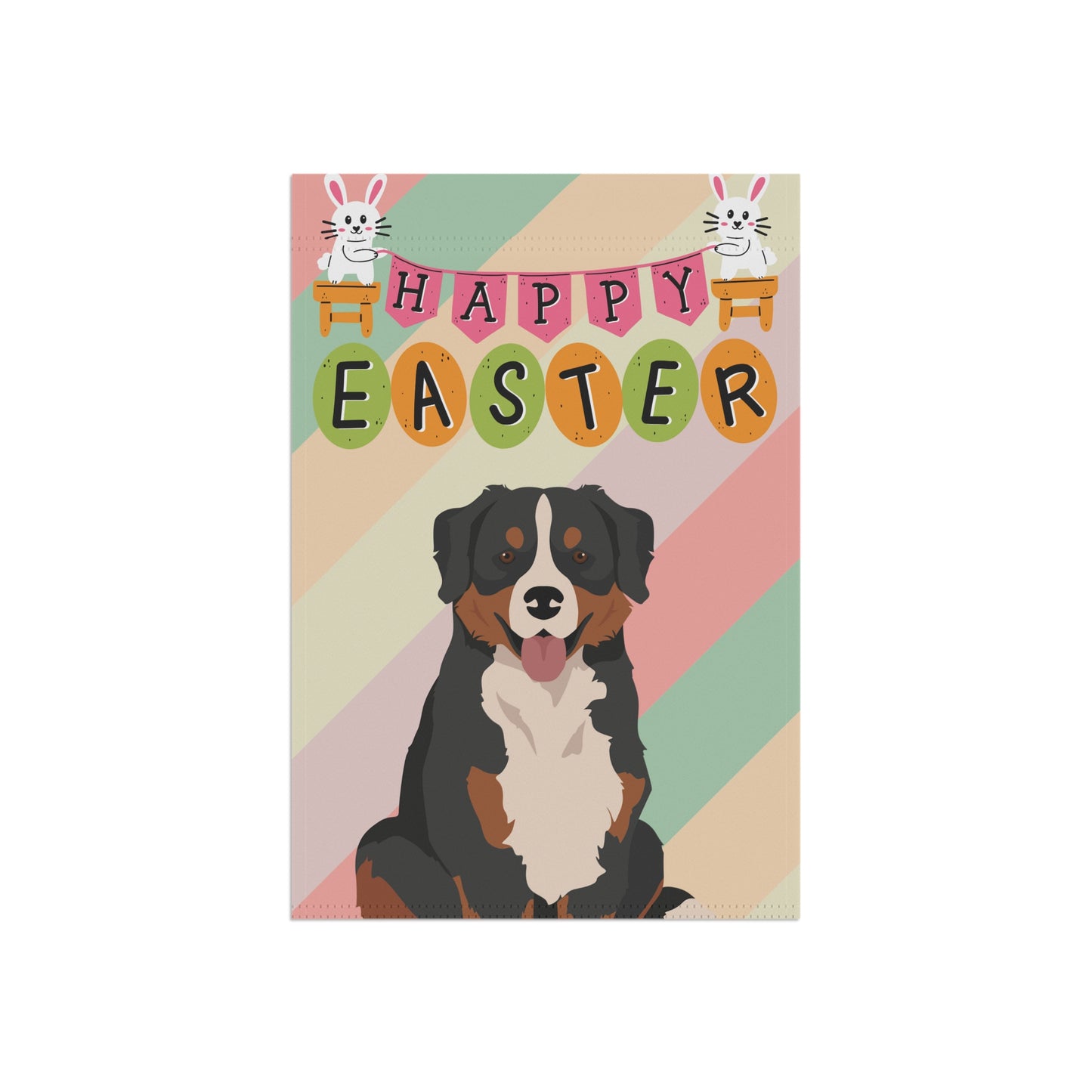 Bernese Mountain Dog Easter Garden Flag