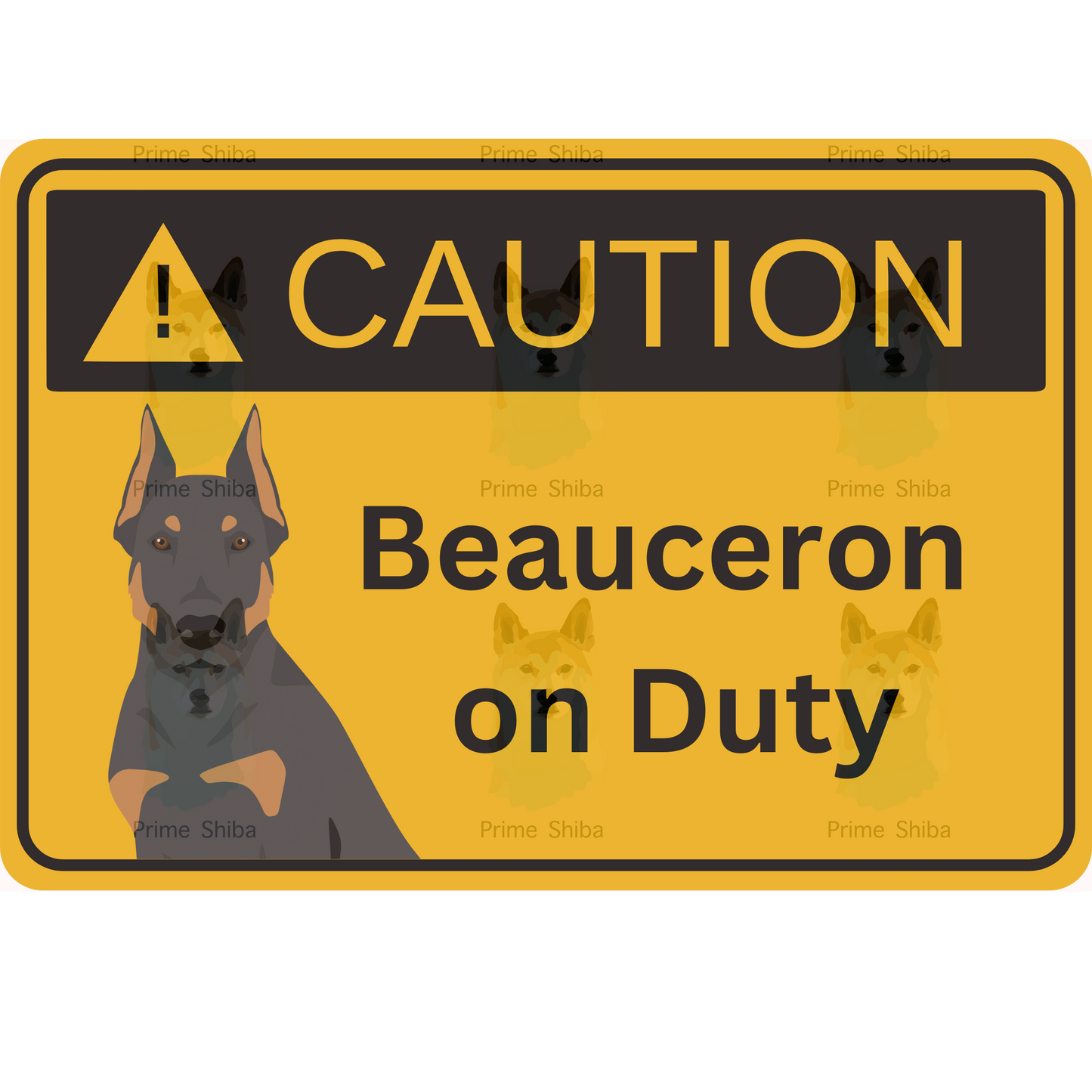 Beauceron Dog 5in Transparent Caution Sticker