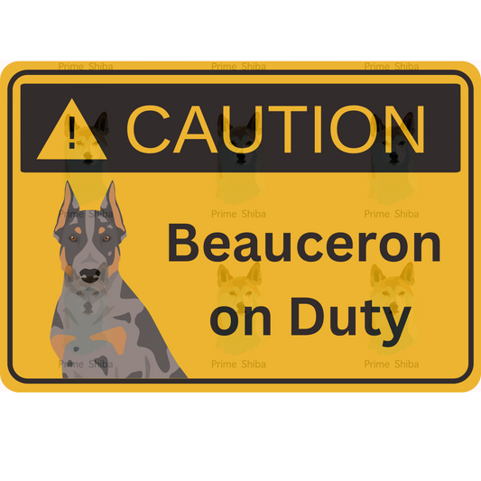 Beauceron Dog 5in Transparent Caution Sticker