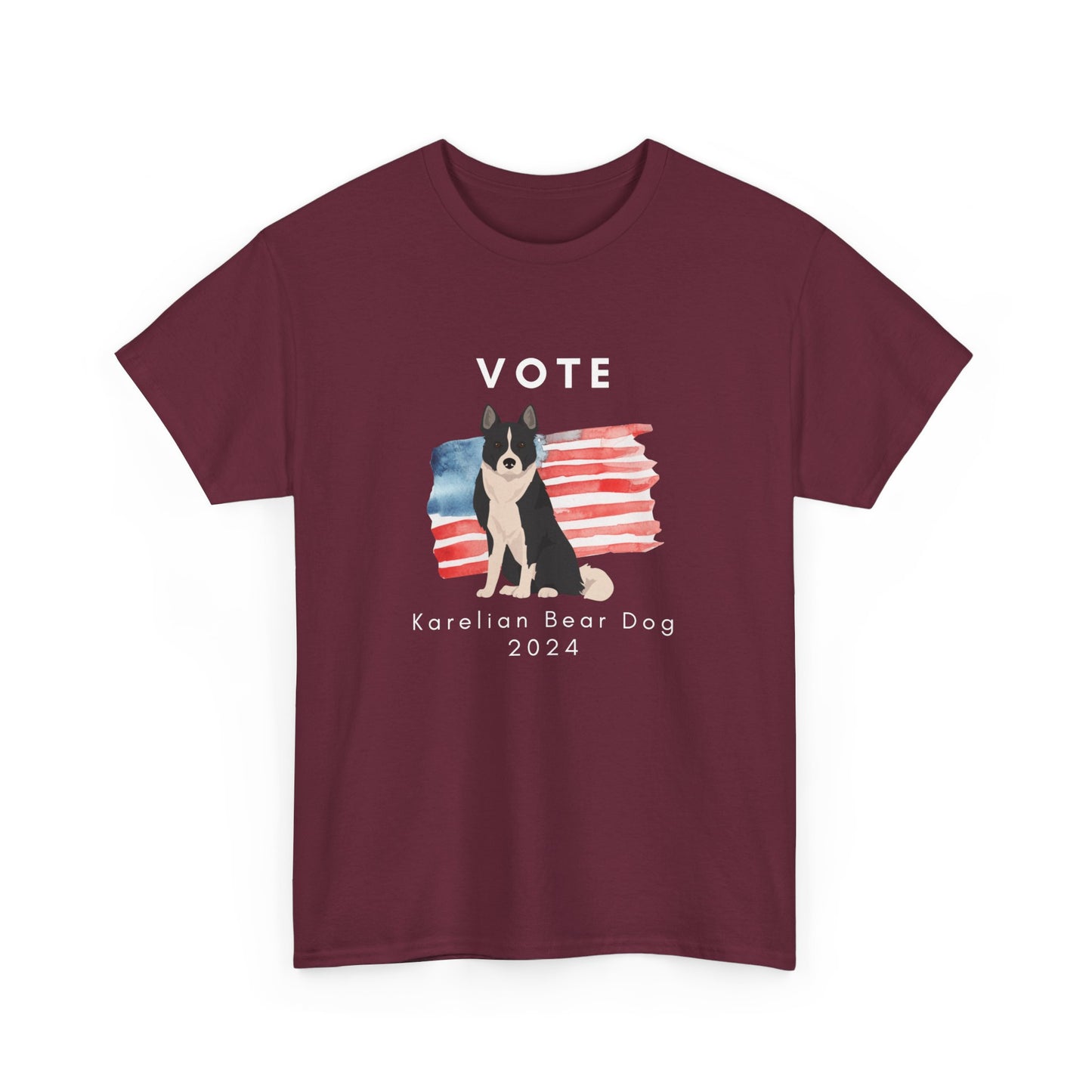 Karelian Bear Dog Vote 2024, Election Unisex Heavy Cotton Tee, Dog Mom Gift, AKC