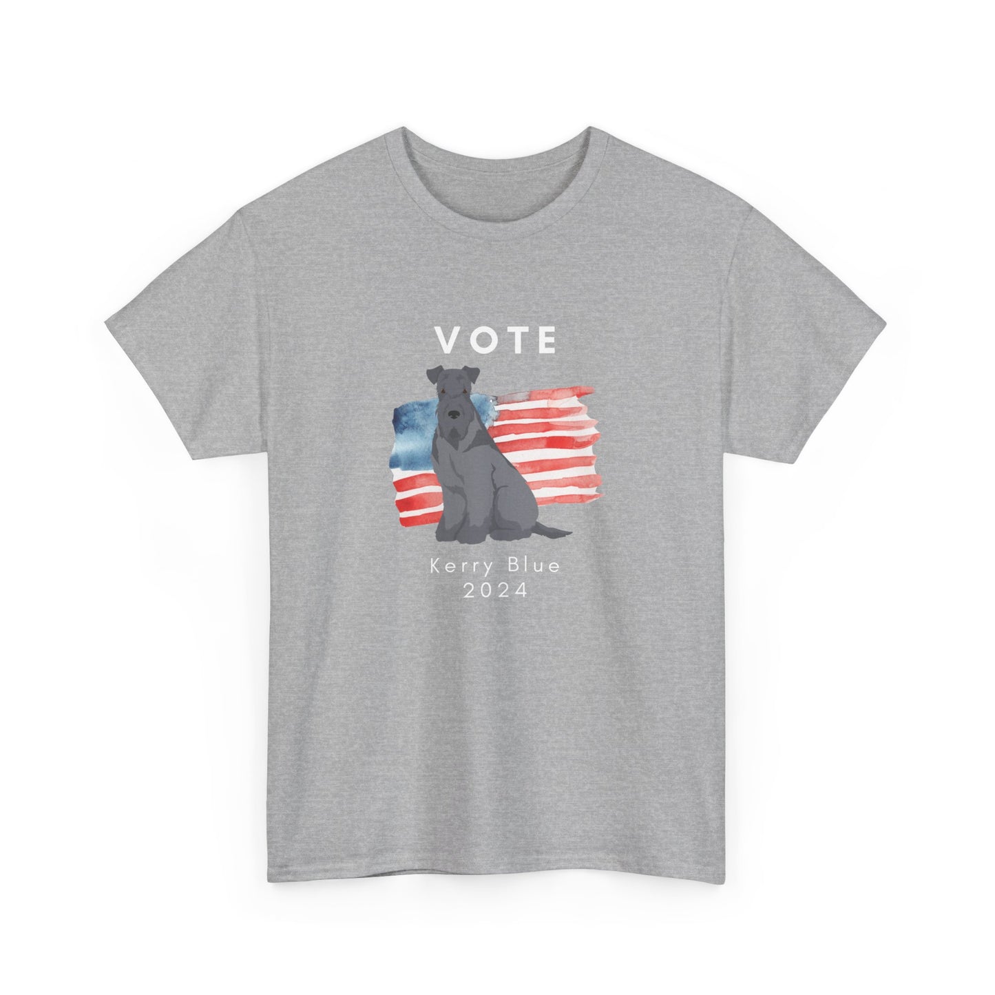 Kerry Blue Terrier Dog Vote 2024, Election Unisex Heavy Cotton Tee, Dog Mom Gift, AKC