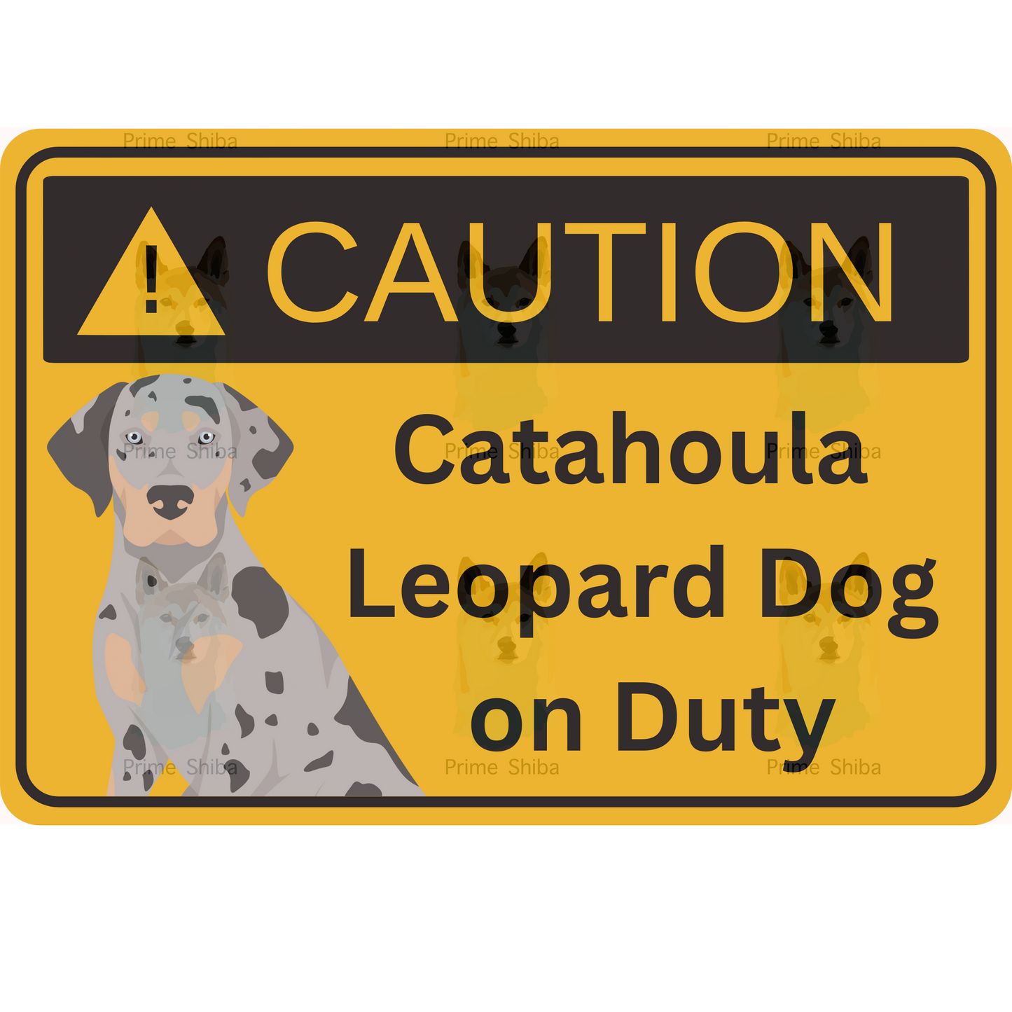 Catahoula Leopard Dog 5in Transparent Caution Sticker